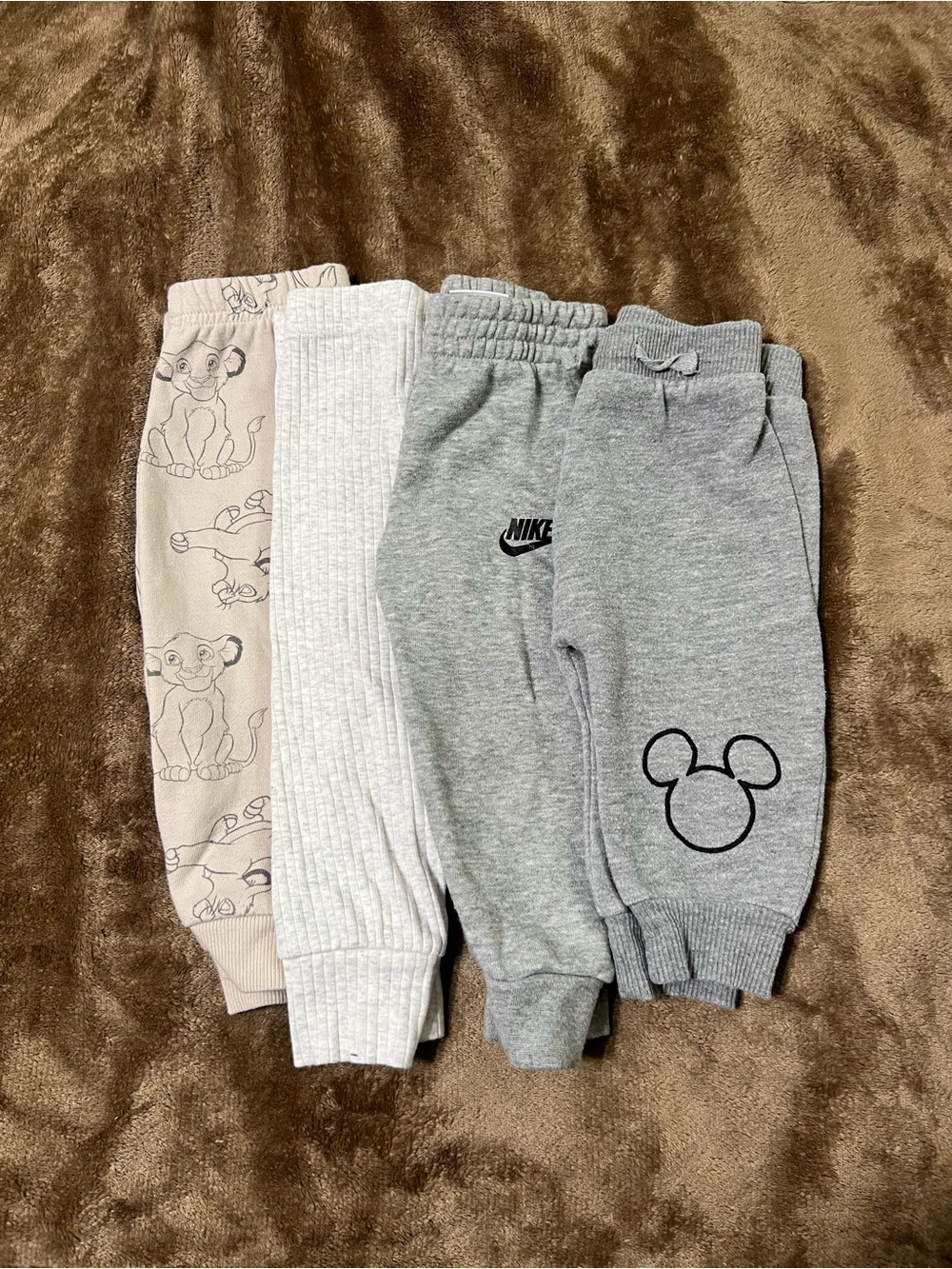 Nike Gray Kids Sweatpants with Mickey Outline